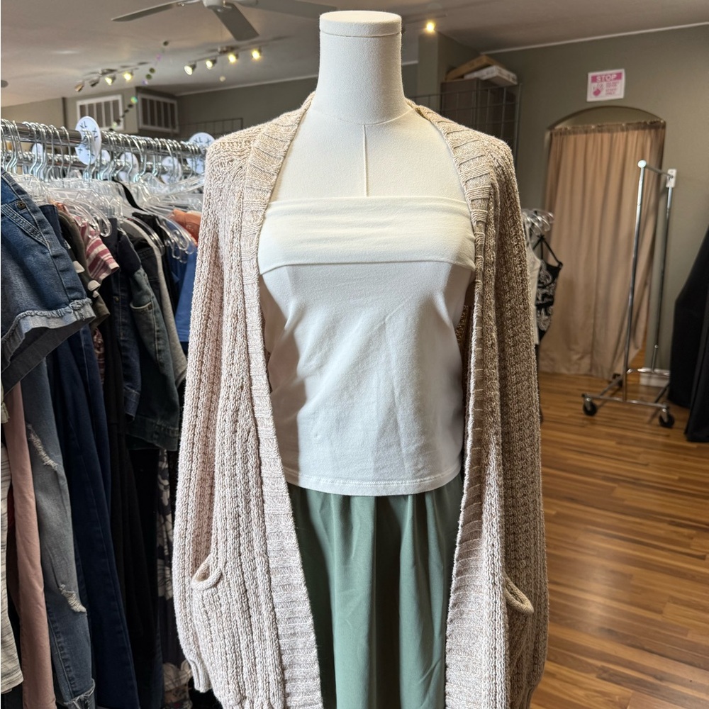 American Eagle Outfitters Cream Knit Cardigan